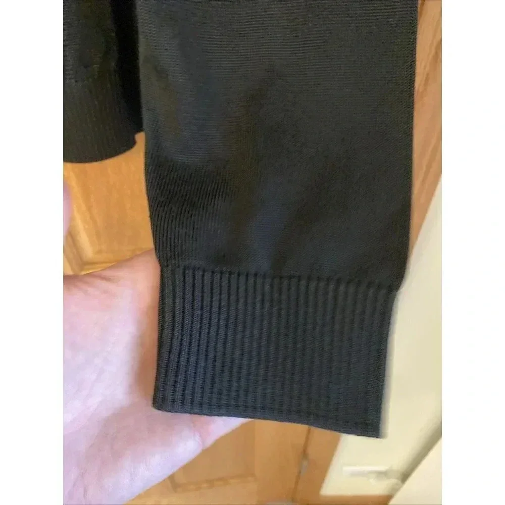 TULLIANO Mens Sweater L Large Black Cotton Rayon Blend Lightweight